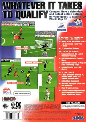 FIFA 98 - Road to World Cup (Europe) (En,Fr,Es,It,Sv) box cover back